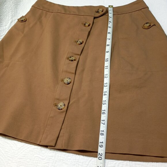 J. Jill Skirt Brown With Pockets Button Front M Petite - Picture 8 of 8
